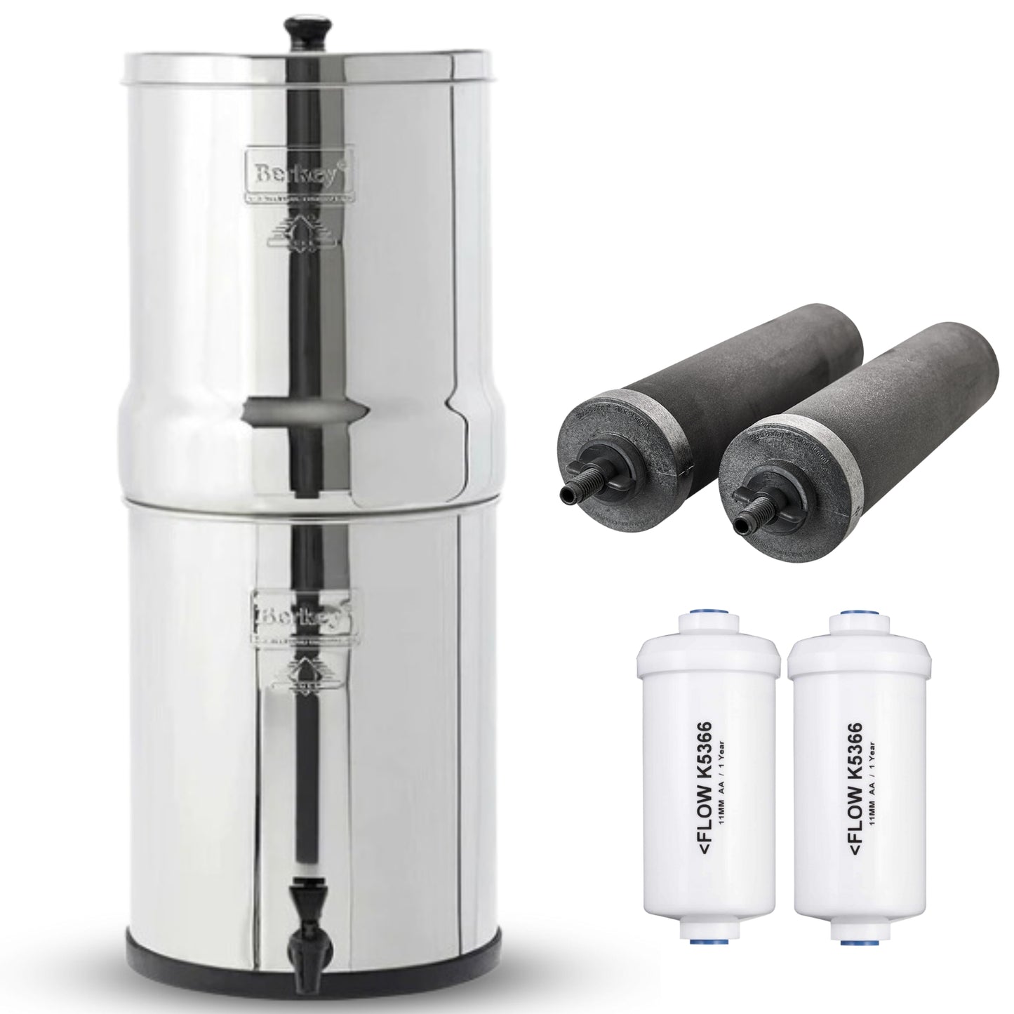 Bundle-Crown Berkey with Black Berkey Elements and PF2 Fluoride Filters
