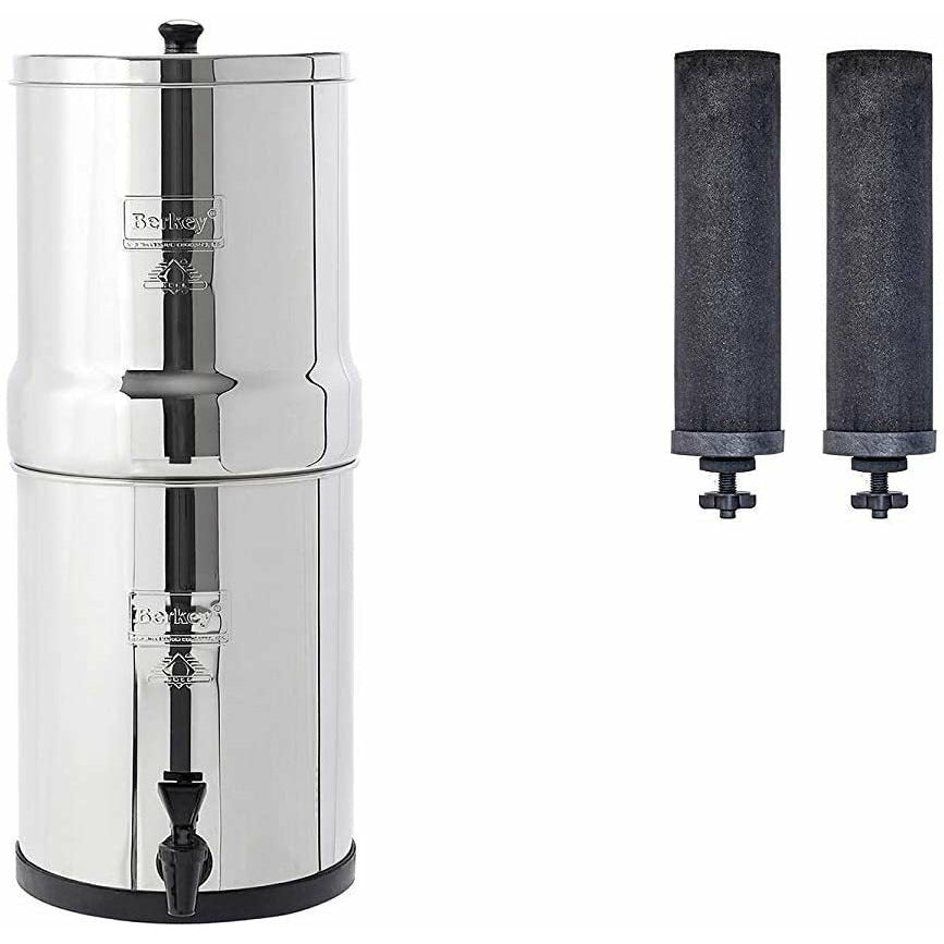 TRAVEL Berkey Water Filter System Includes 2 Black Berkey Filters