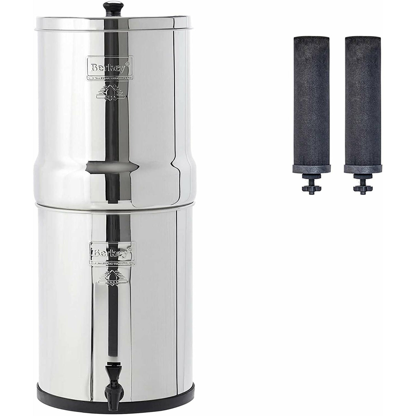 TRAVEL Berkey Water Filter System Includes 2 Black Berkey Filters