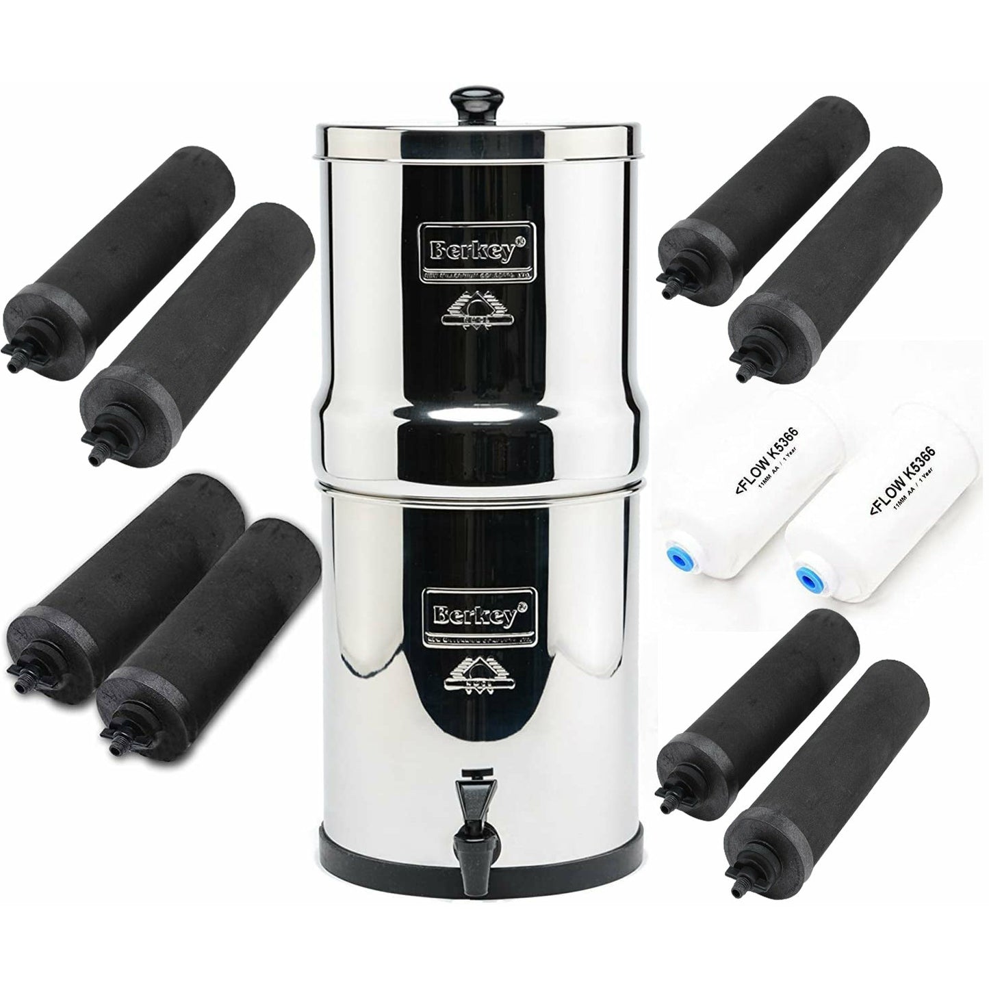 Crown Berkey Water Filter System Includes 2 Black Berkey Filters