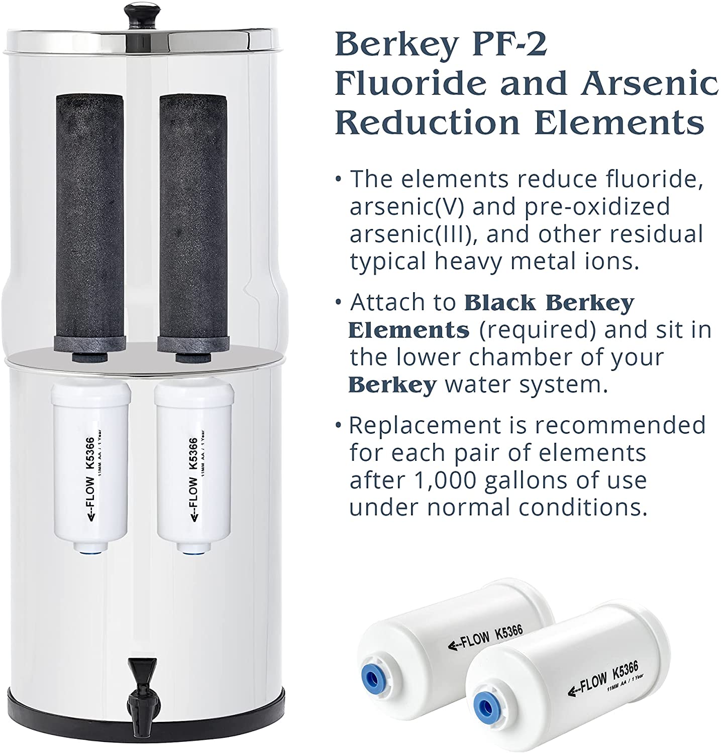 Combo Pack | 2 x PF2 Berkey Fluoride and 2 x BB9 Black Berkey Replacement Filters - 4 Filters Total