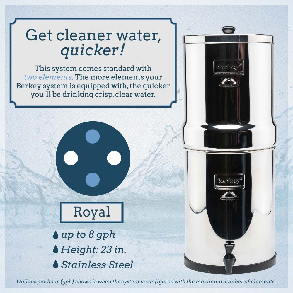 Royal Berkey Water Filter System  Includes 2 Black Berkey Filters