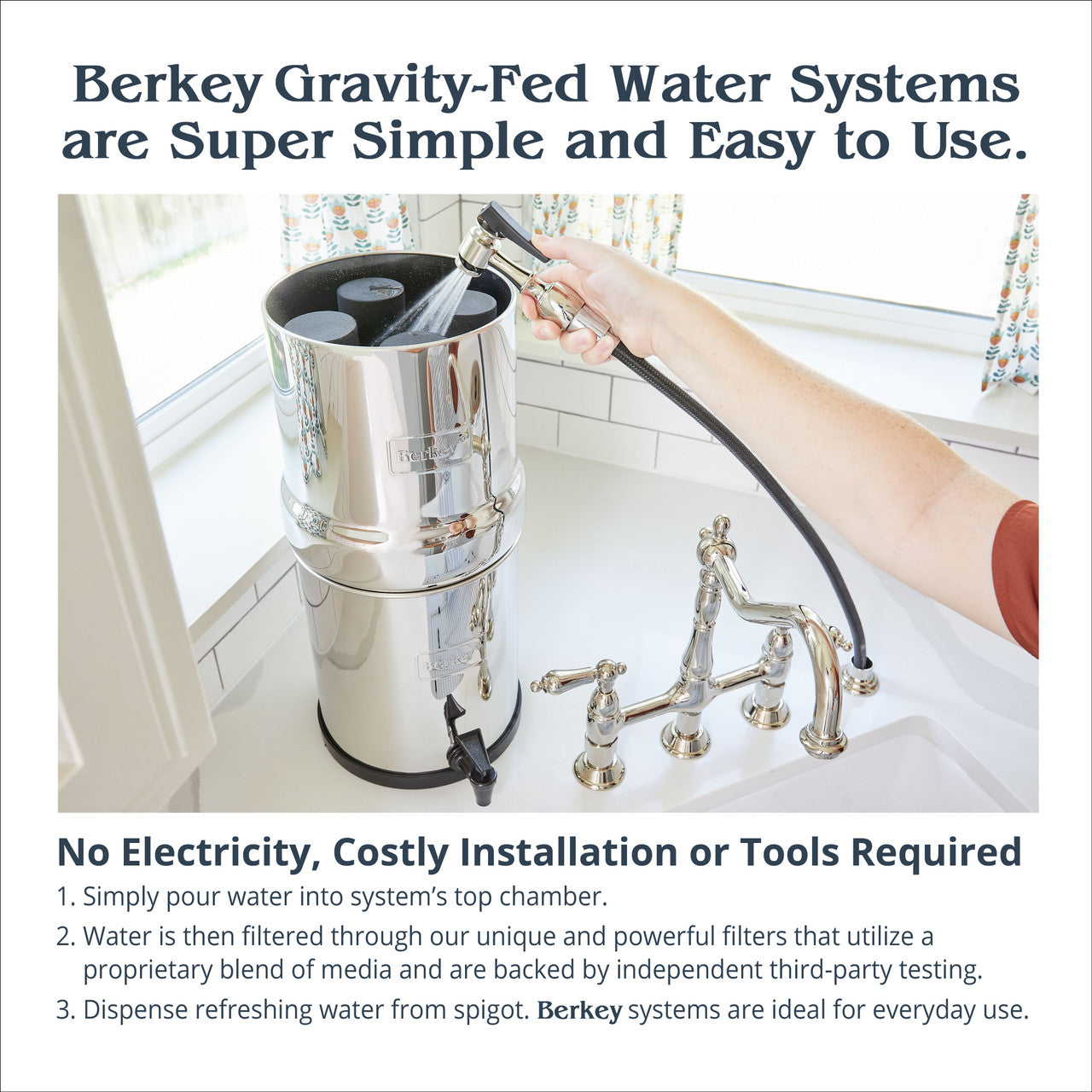 Royal Berkey Water Filter System  Includes 2 Black Berkey Filters