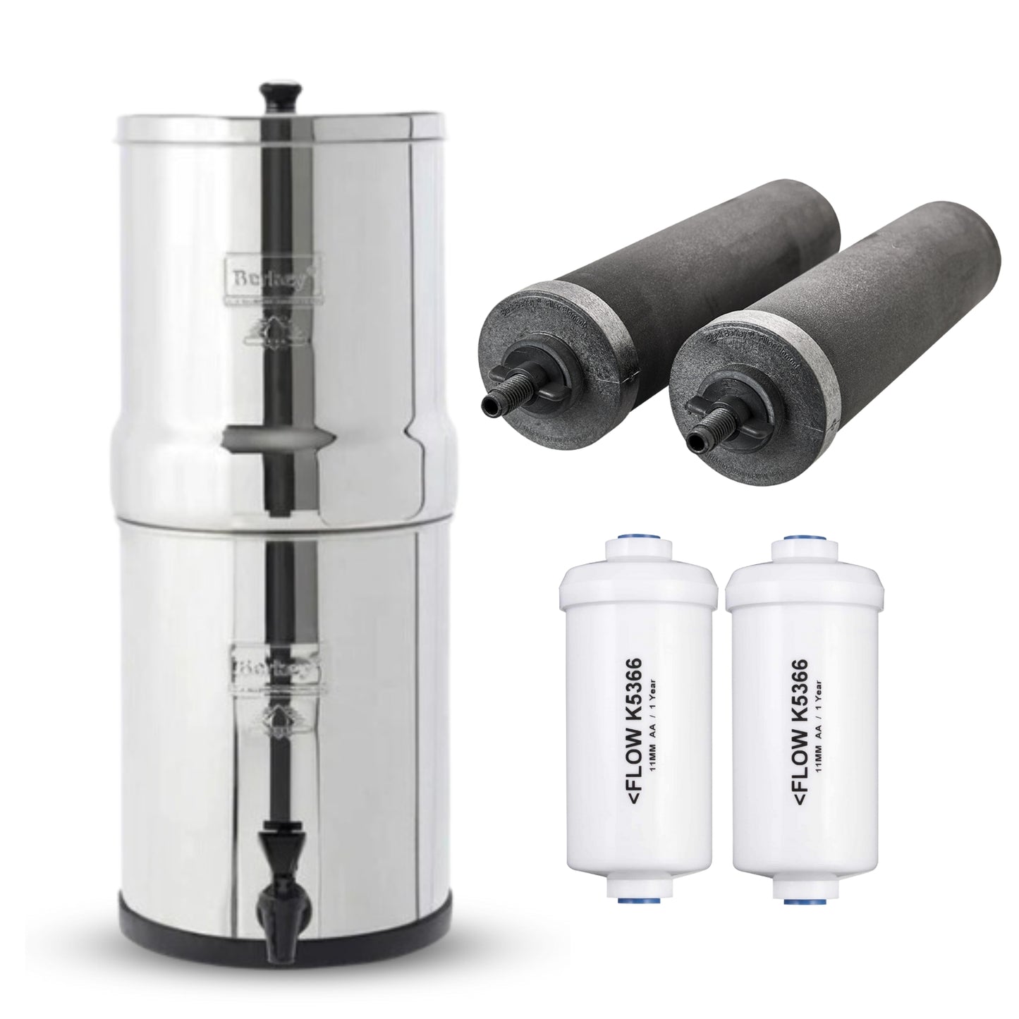 Bundle-Travel Berkey with Black Berkey Elements and PF2 Fluoride Filters